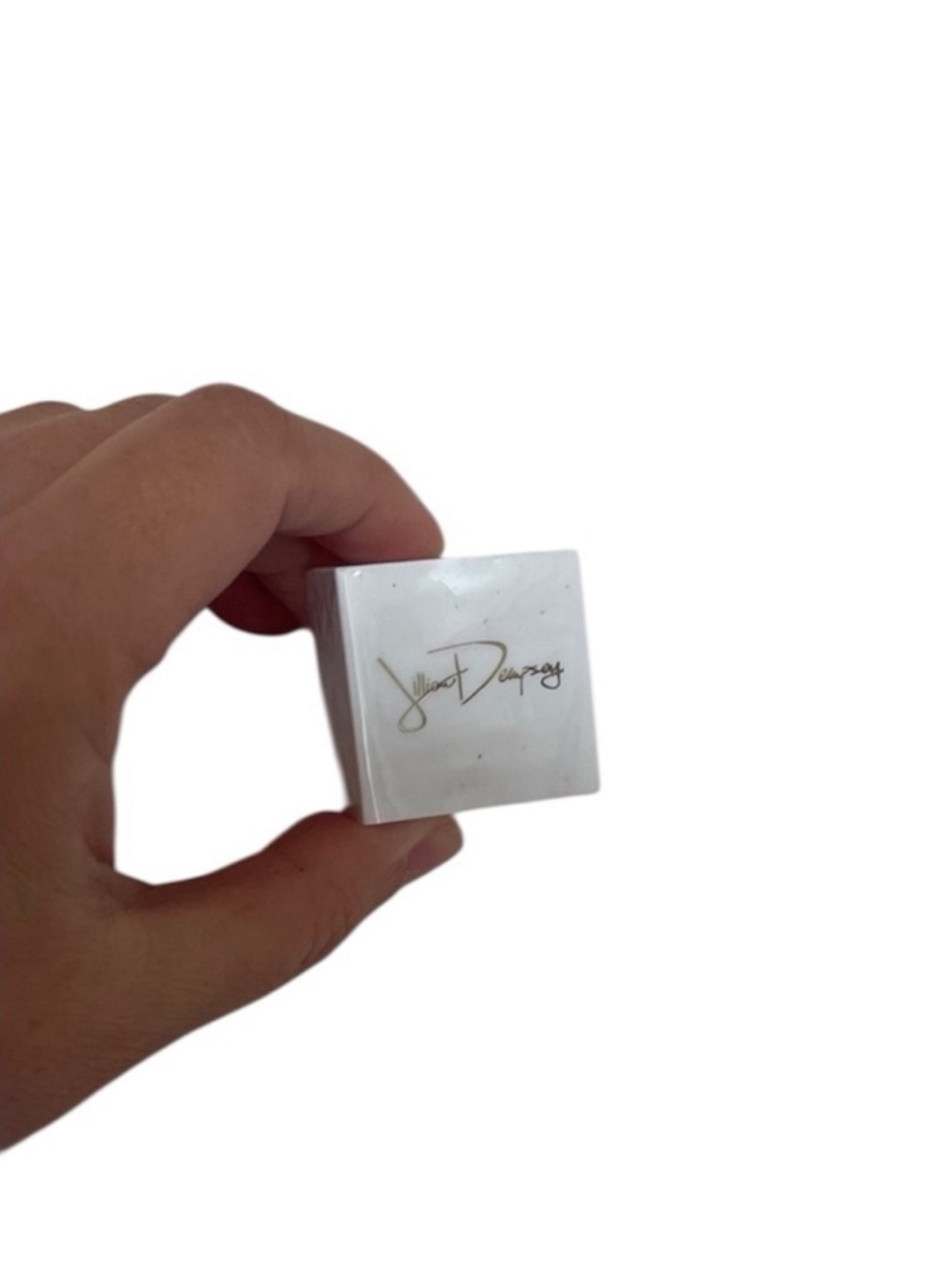 White eyeliner sharpener with Signature Logo